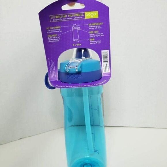 Pogo Tritan Plastic Water Bottle 18oz Chug Lid - B - Picture 2 of 4